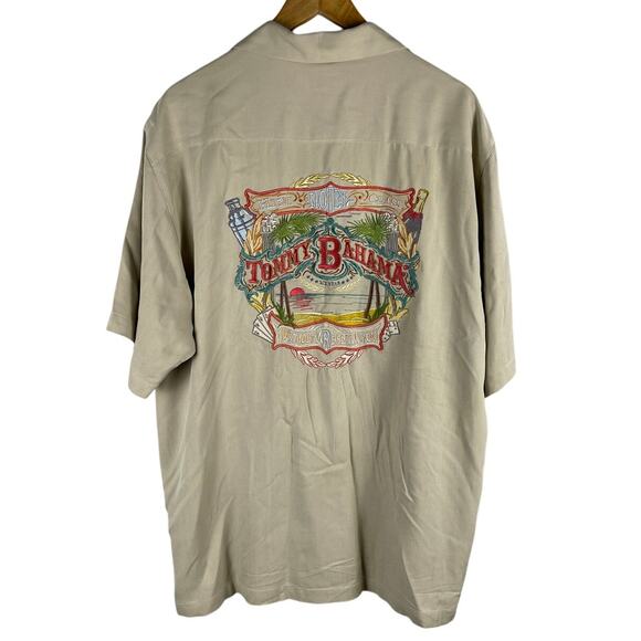 Tommy Bahama Without Reservations Silk Embroidered‎ Back Button-Up Size Medium - Picture 1 of 9